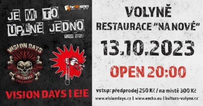 E!E & Vision Days - Je Mi To Úplně Jedno tour 2023 - Volyně E!E & Vision Days - Je Mi To Úplně Jedno tour 2023 - Volyně