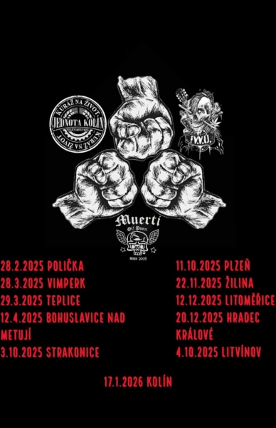 MUERTI & JEDNOTA KOLÍN & !V.V.Ú. - PUNKBOi!S TŮRA 2025 - Žilina