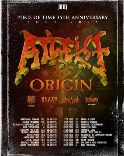 Atheist & Origin - “Piece of Time” 35th anniversary Tour 2025 - Vídeň