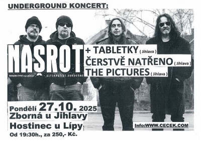 Underground koncert: Našrot, Tabletky, Čerstvě Natřeno a The Pictures