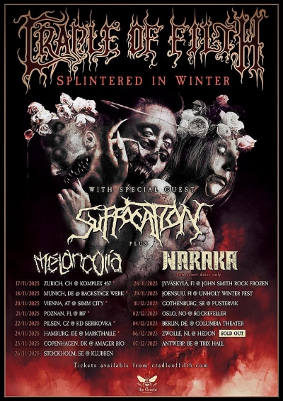 Cradle of filth & Suffocation - Spintered In Winter 2025 - Plzeň