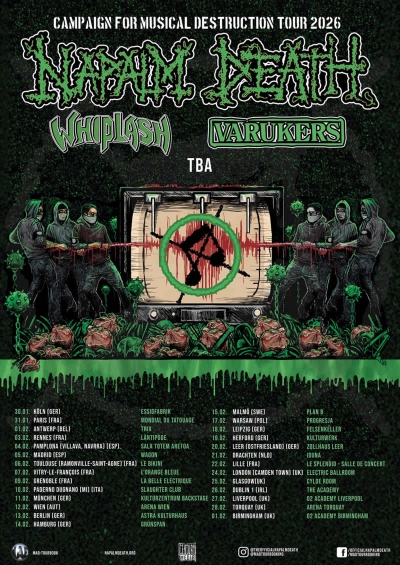 Napalm Death - Camping For Musical Destruction Tour 2026 - Berlín