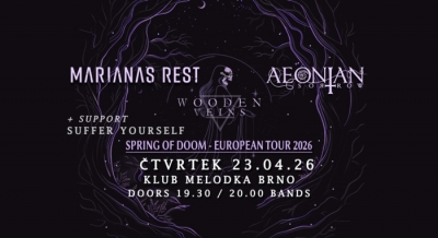 Marianas Rest & Aeonian Sorrow - Spring of Doom European Tour 2026 - Brno