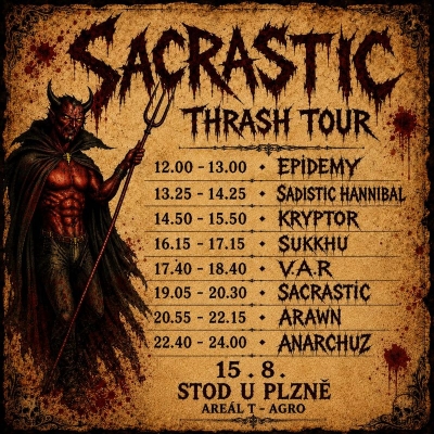 Kryptor & V.A.R. - SACRASTIC thrash tour 2026 - Stod