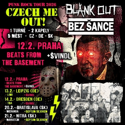 Bez Šance & Blank Out - Czech Me Out! Punk Rock Tour 2026 - Drážďany