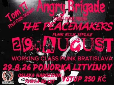 Temča slaví 50! TOM77,29. AUGUST/SK/, ANGRY BRIGADE,THE PEACEMAKERS