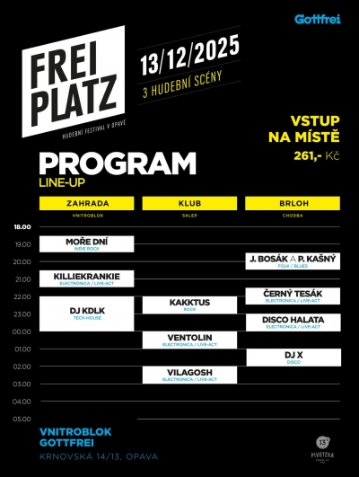 FreiPlatz - hudební festival v Opavě 2025