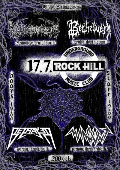 Necrocranium, Berhelven, Betrayer, Manhunt - Ostrava 2026