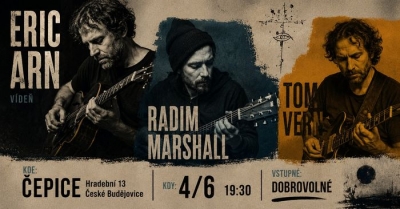 Intenzivně pohlcující koncert - Eric Arn (usa/wien), Tom Vern (budweis), Radim Marshall (budweis)