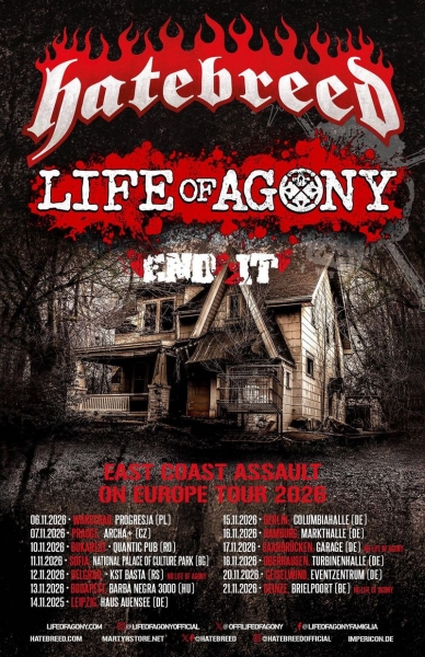 Hatebreed & Life of Agony - East Coast Assault On Europe Tour 2026 - Praha