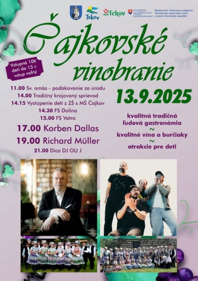 Čajkovské vinobranie 2025