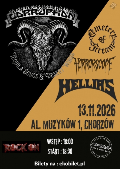 Corruption, Hellias, Horrorscope, Cemetery Of Scream - Chorzów 2026