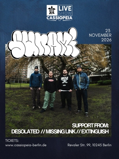 SUNAMI & DESOLATED & MISSING LINK & EXTINGUISH - Berlín 2026