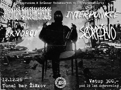 Release party: Brünner Todesmarsch // Interpunkce // Sarayevo // Brvdboi