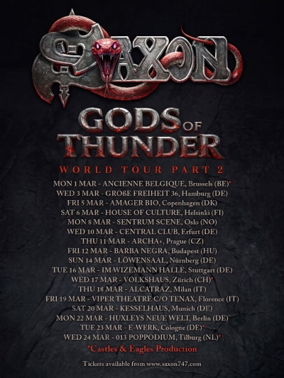 Saxon - GODS OF THUNDER WORLD TOUR 2027 PART 2 - Berlín