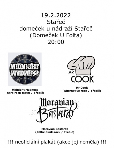 Mr.Cook + Moravian Bastards + Midnight Madness